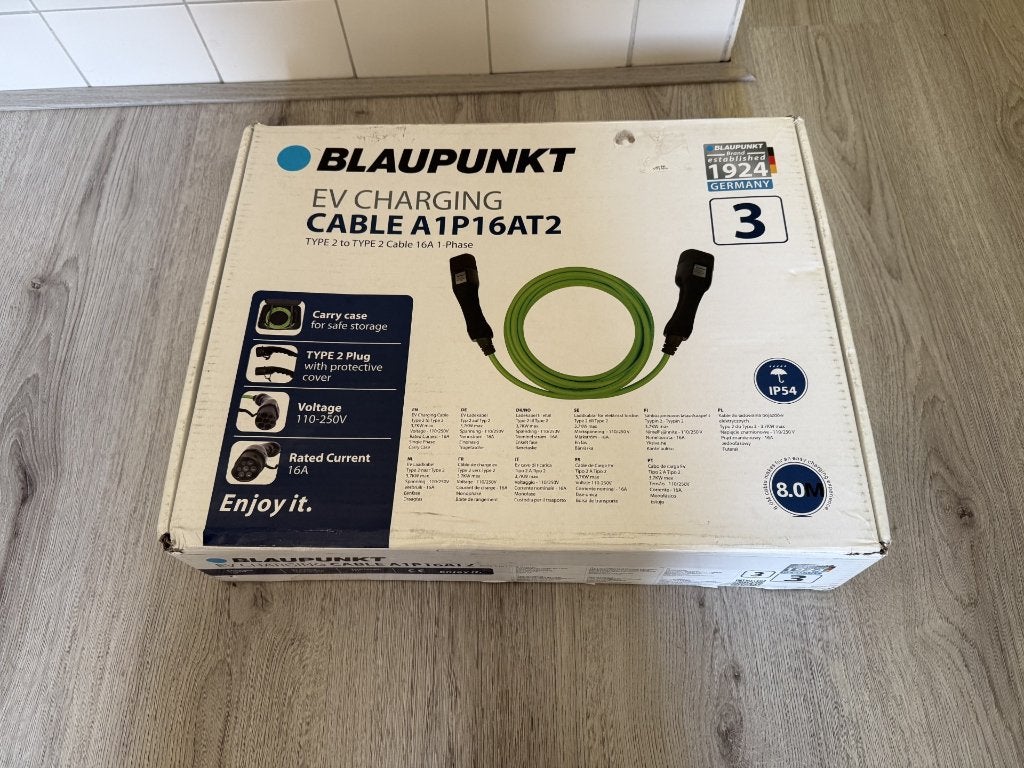 Blaupunkt type 2 Laadkabel | 1 fase 16A | 8 meter | NIEUW, Ophalen of Verzenden, Nieuw, Laadkabel