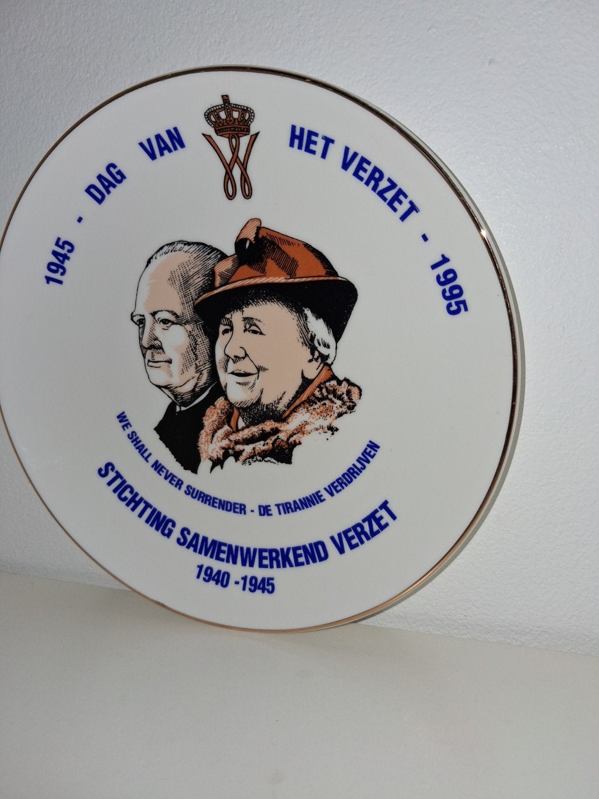 Herdenkingsbord Dag van het Verzet 1945-1995, Antiek en Kunst, Verzenden