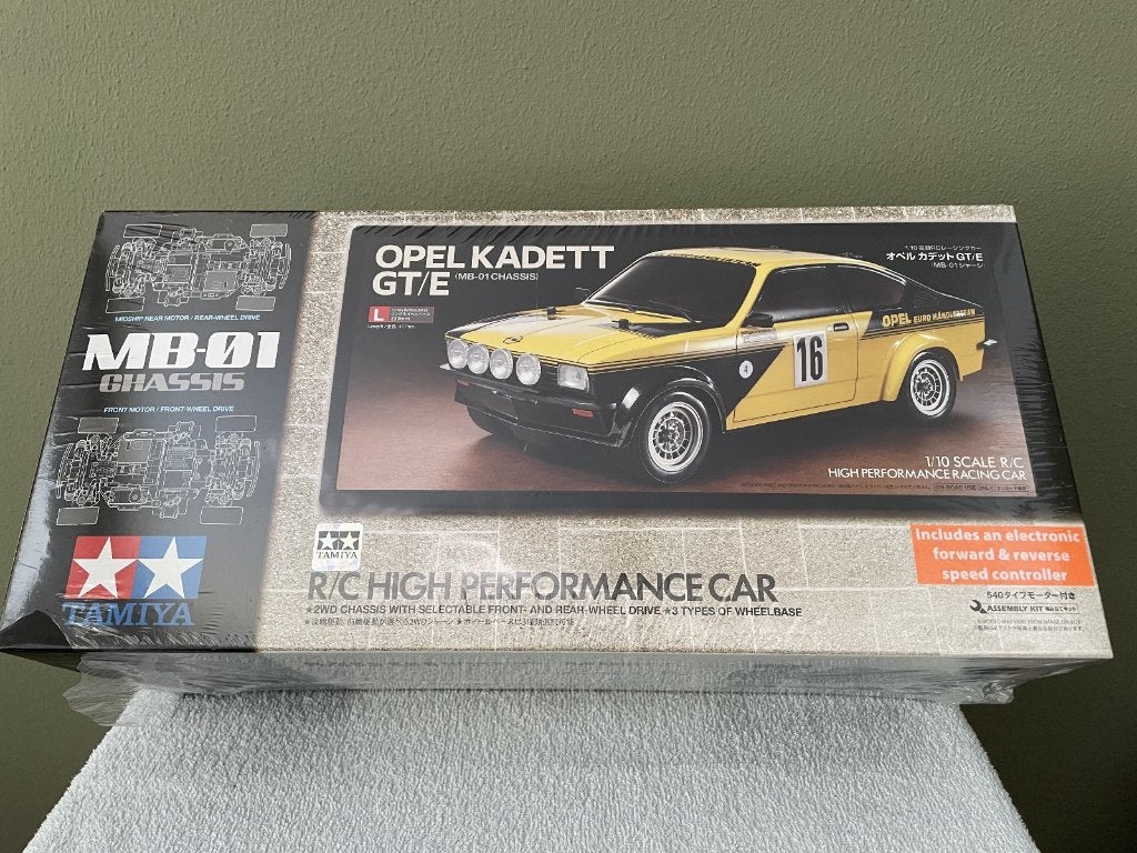Tamiya 1:10 - 58729 Opel Kadett GT/E op MB-01 chassis, nieuw, Elektro, Nieuw, Ophalen of Verzenden, Schaal 1:10