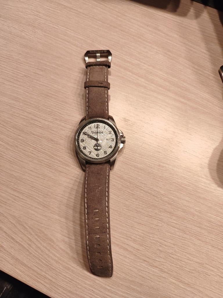 Timberland horloge leer, Overige merken, Staal, Polshorloge, Ophalen of Verzenden