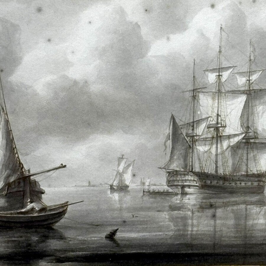 Martinus Schouman (1770-1848) - Schepen voor de kust