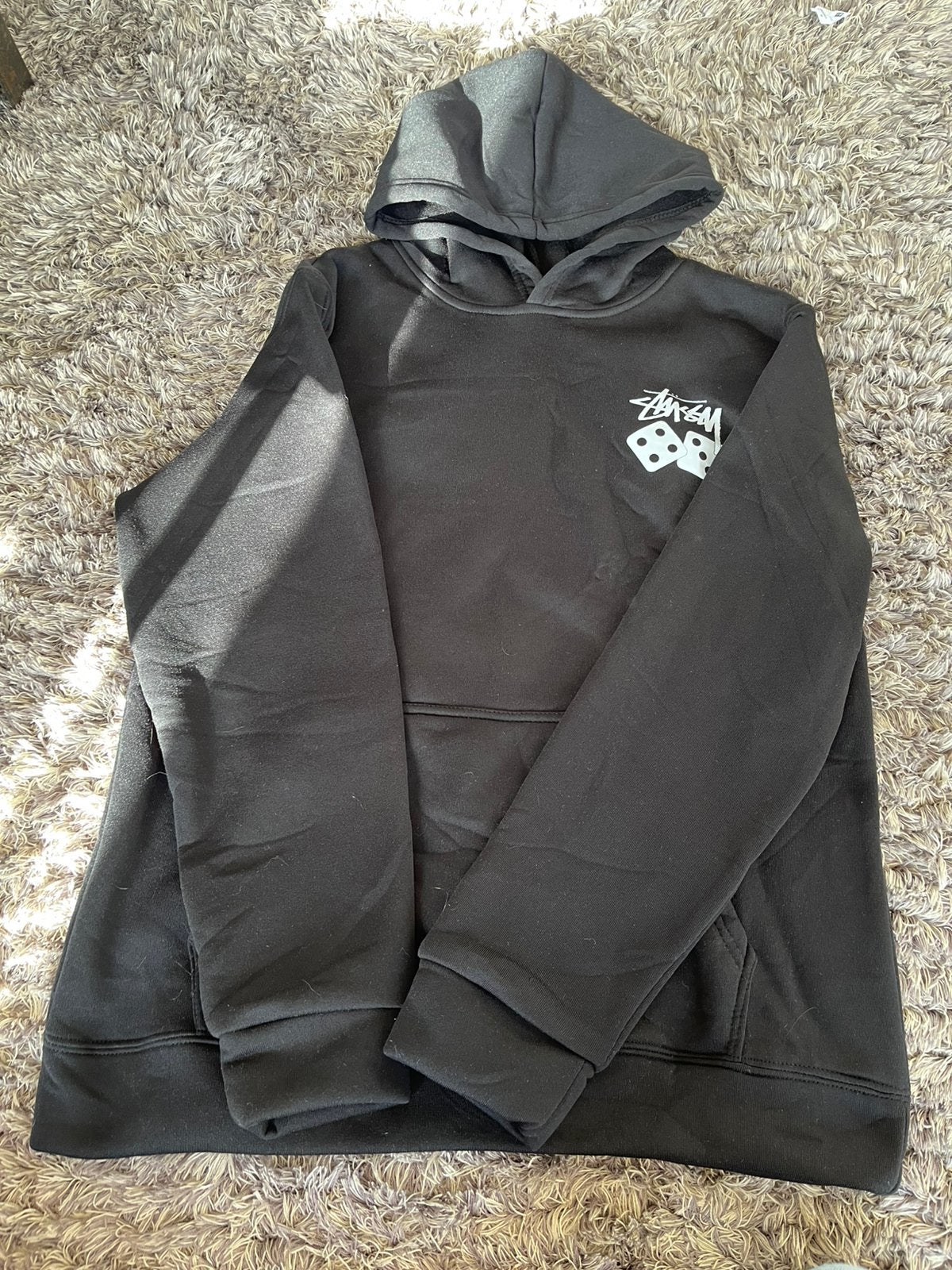 Stussy Dice Hoodie Zwart Maat M, Ophalen of Verzenden, Zo goed als nieuw, Maat 48/50 (M), Zwart
