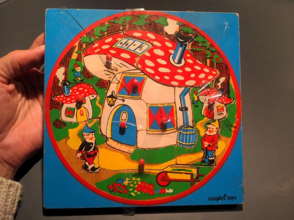Vintage houten puzzel simplex toys, Ophalen of Verzenden, Gebruikt, Overige typen