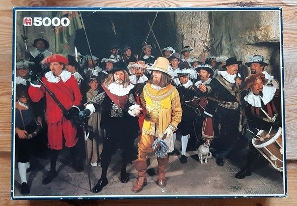 De Nachtwacht in levenden lijve, JUMBO, 4998 stukjes, UNIEK, Hobby en Vrije tijd, Denksport en Puzzels, Ophalen of Verzenden, Meer dan 1500 stukjes
