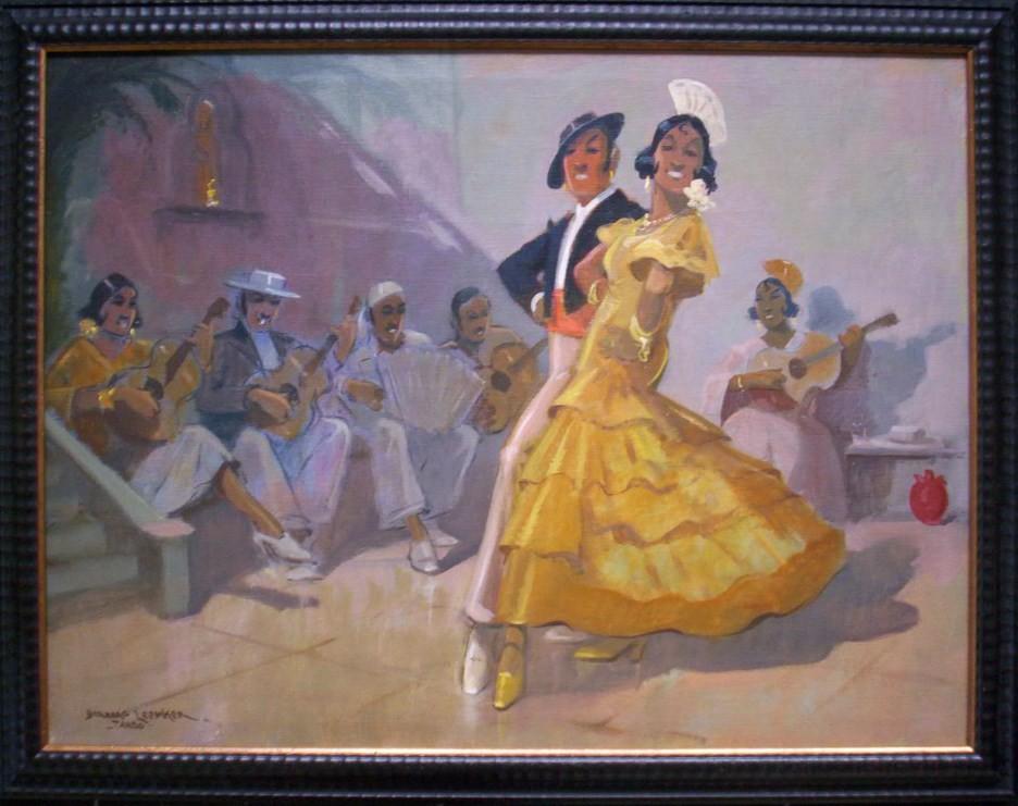 Bernard Leemker.1899 - 1990.Tango.Prachtig schilderij., Ophalen