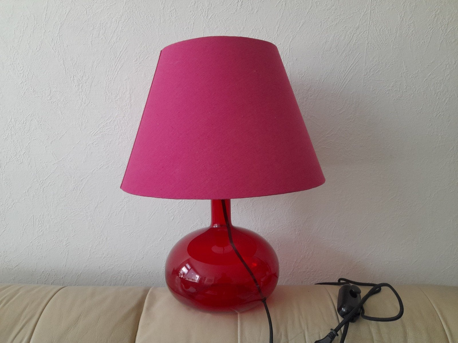 Grote lamp rode glas dimmer Ikea - nieuwst., Ophalen, Glas, IKEA