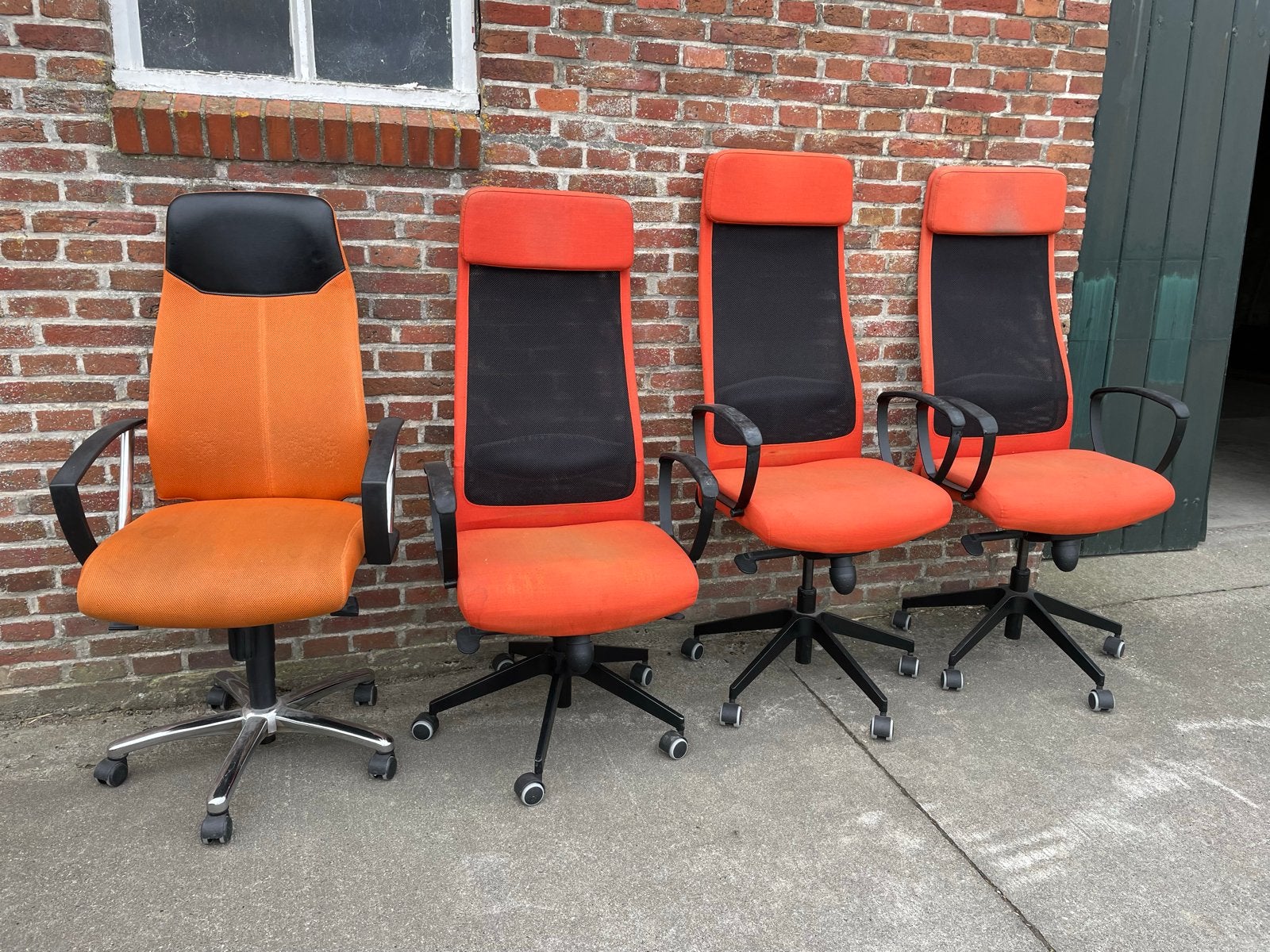 3x IKEA Markus bureaustoel - Oranje, Huis en Inrichting, Ophalen, Gebruikt, Oranje, Bureaustoel
