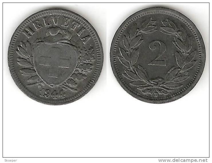 switzerland 2 rappen 1944 km 4.2b xf+ !!!!, Verzenden, Overige landen, Losse munt