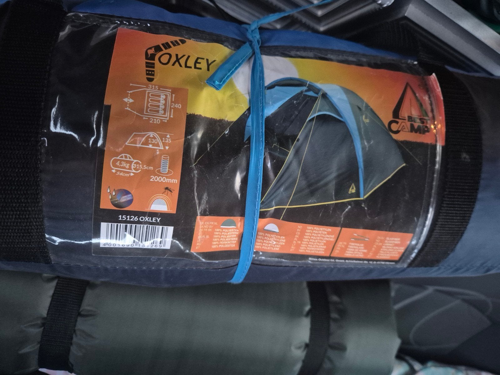 Best Camp Oxley 4-persoons tent met slaapmat, Ophalen of Verzenden