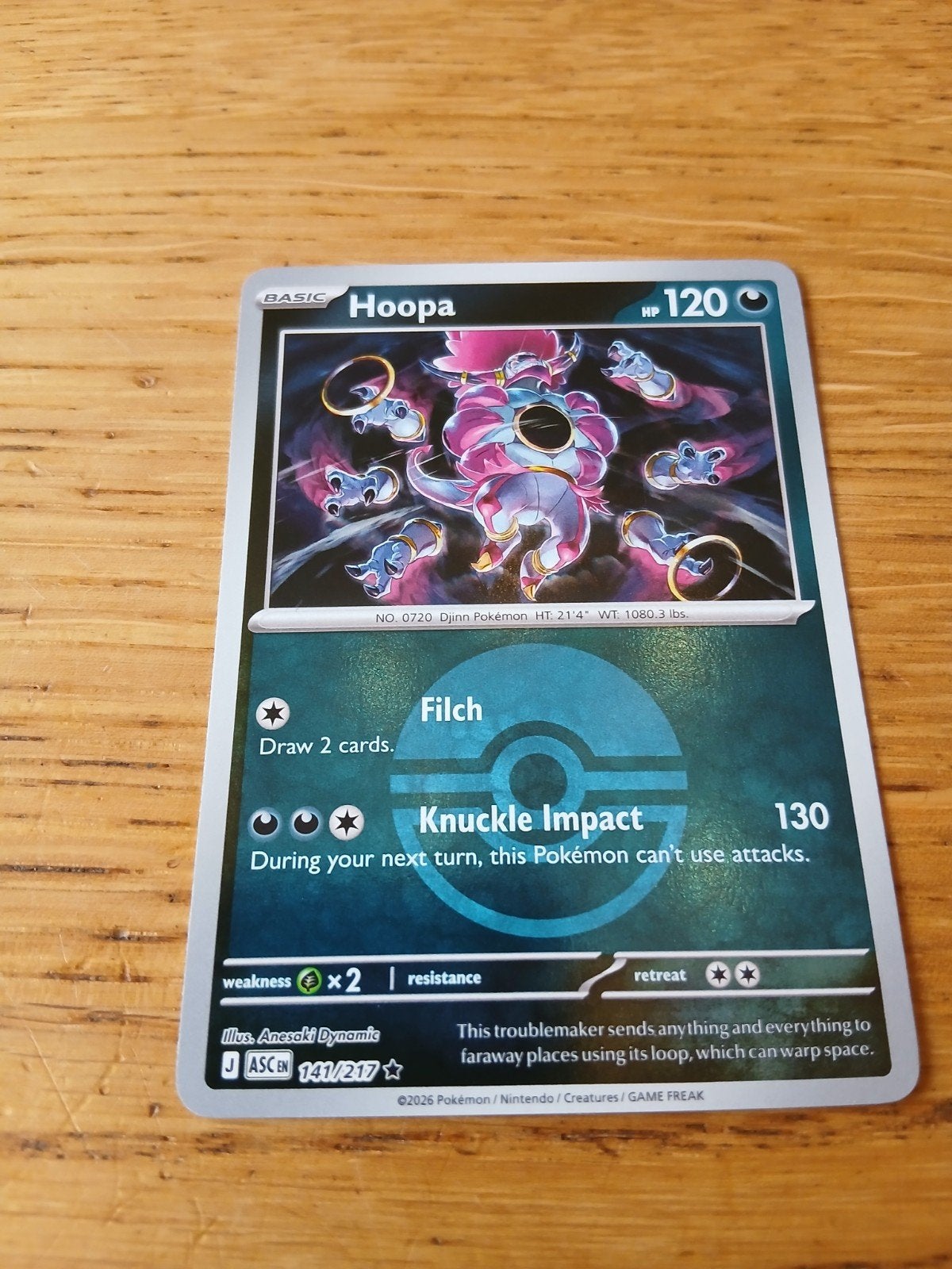 Hoopa Pokémon Kaart - Basic, HP 120, 141/217, Ophalen of Verzenden