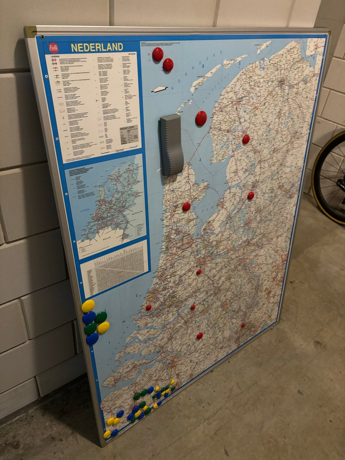 Grote magnetische kaart van Nederland - Falk, Ophalen, Gebruikt, Meerkleurig, Metaal