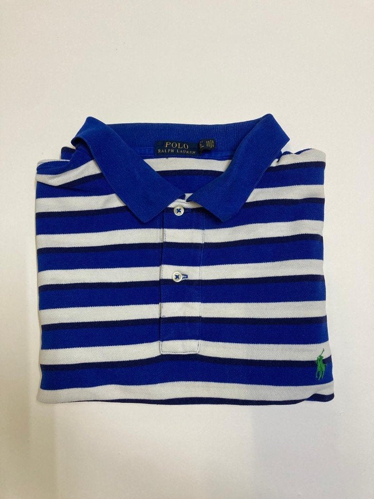 Ralph Lauren Polo – XL - Extra long - White Blue - Striped, Blauw, Ralph Lauren, Maat 56/58 (XL), Ophalen of Verzenden