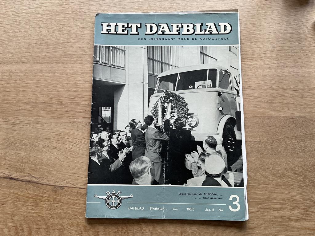 Oud bedrijfsblad van Dafblad van vrachtwagenfabikant Daf1955, Ophalen of Verzenden, 1940 tot 1960, Tijdschrift
