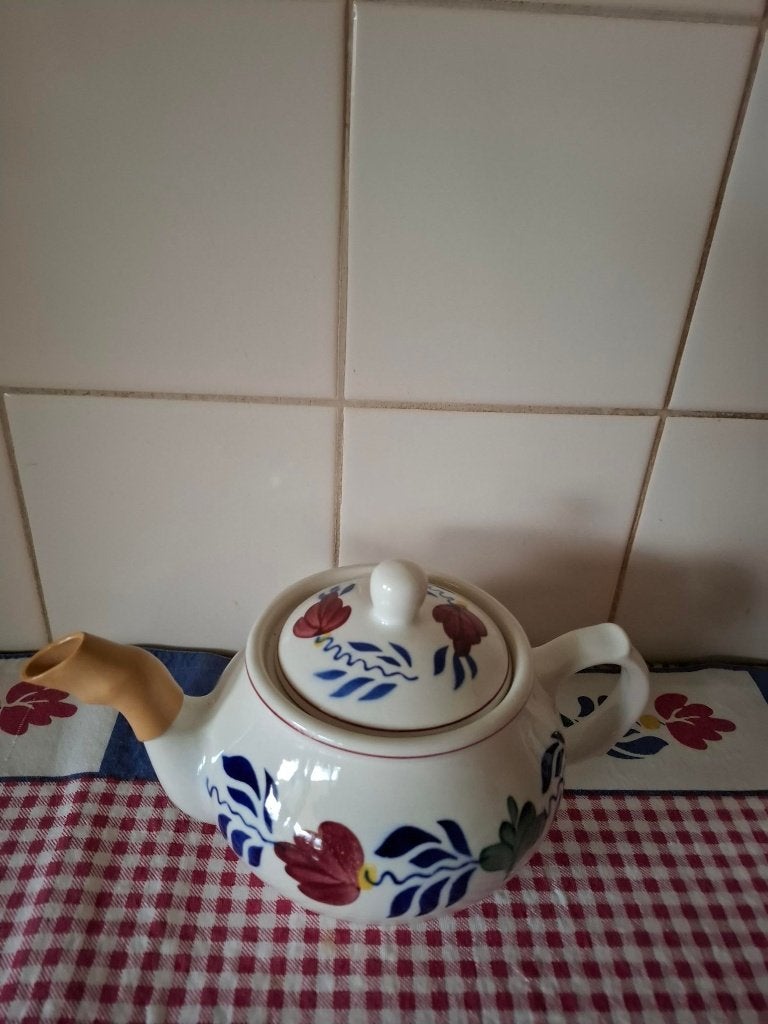 Boerenbont servies, Theepot... Botervloot, Gebruikt, Ophalen of Verzenden, Aardewerk, Landelijk/Boerenbont
