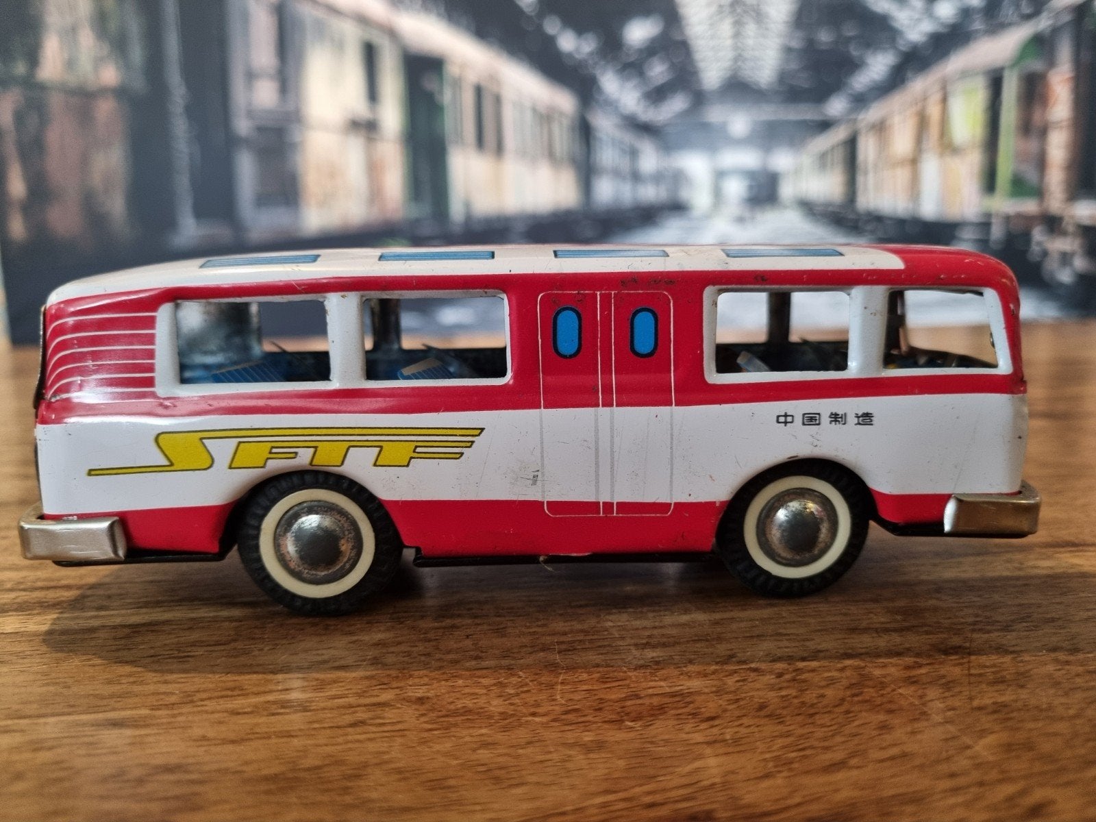 Vintage blikken speelgoedbus - Made in China, Ophalen of Verzenden, Gebruikt