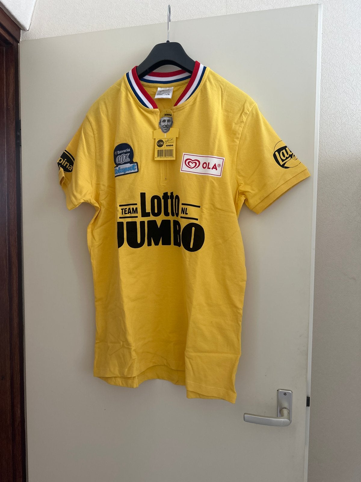 Nieuw: retro Jumbo wielershirt Joop Zoetemelk (met kaartje), Ophalen of Verzenden, Nieuw, Maat 56/58 (XL), Geel