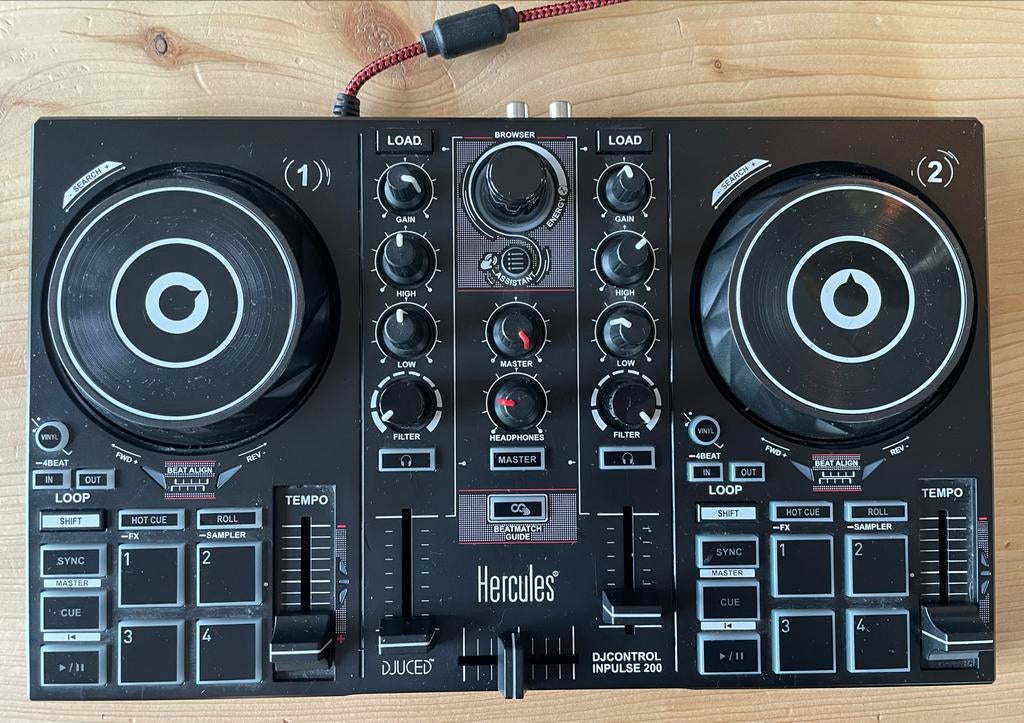 Hercules DJControl Inpulse 200 DJ Controller Set, Muziek en Instrumenten, Dj-sets en Draaitafels, Ophalen of Verzenden, Zo goed als nieuw