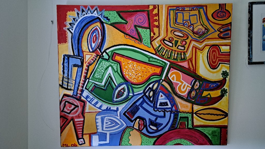 acryl schilderij, Ophalen, Handgeschilderd, Acrylverf, Abstract