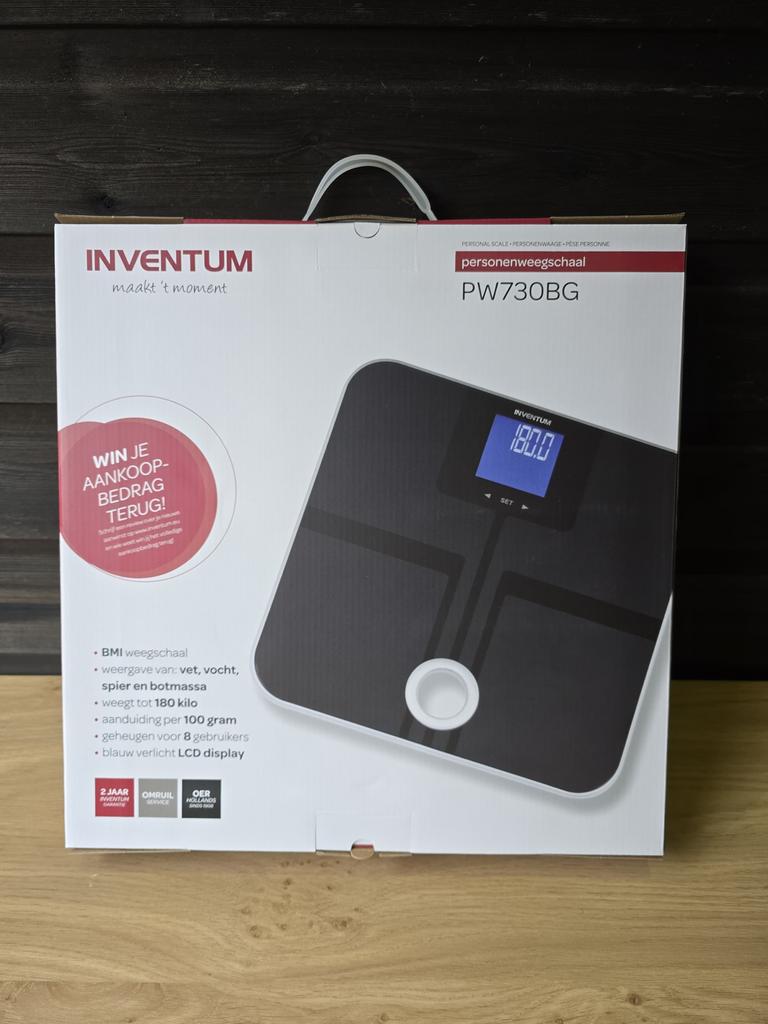 Inventum Personenweegschaal PW730BG - BMI & Lichaamsanalyse, 1 tot 500 gram, Nieuw, 100 kg of meer, Ophalen of Verzenden