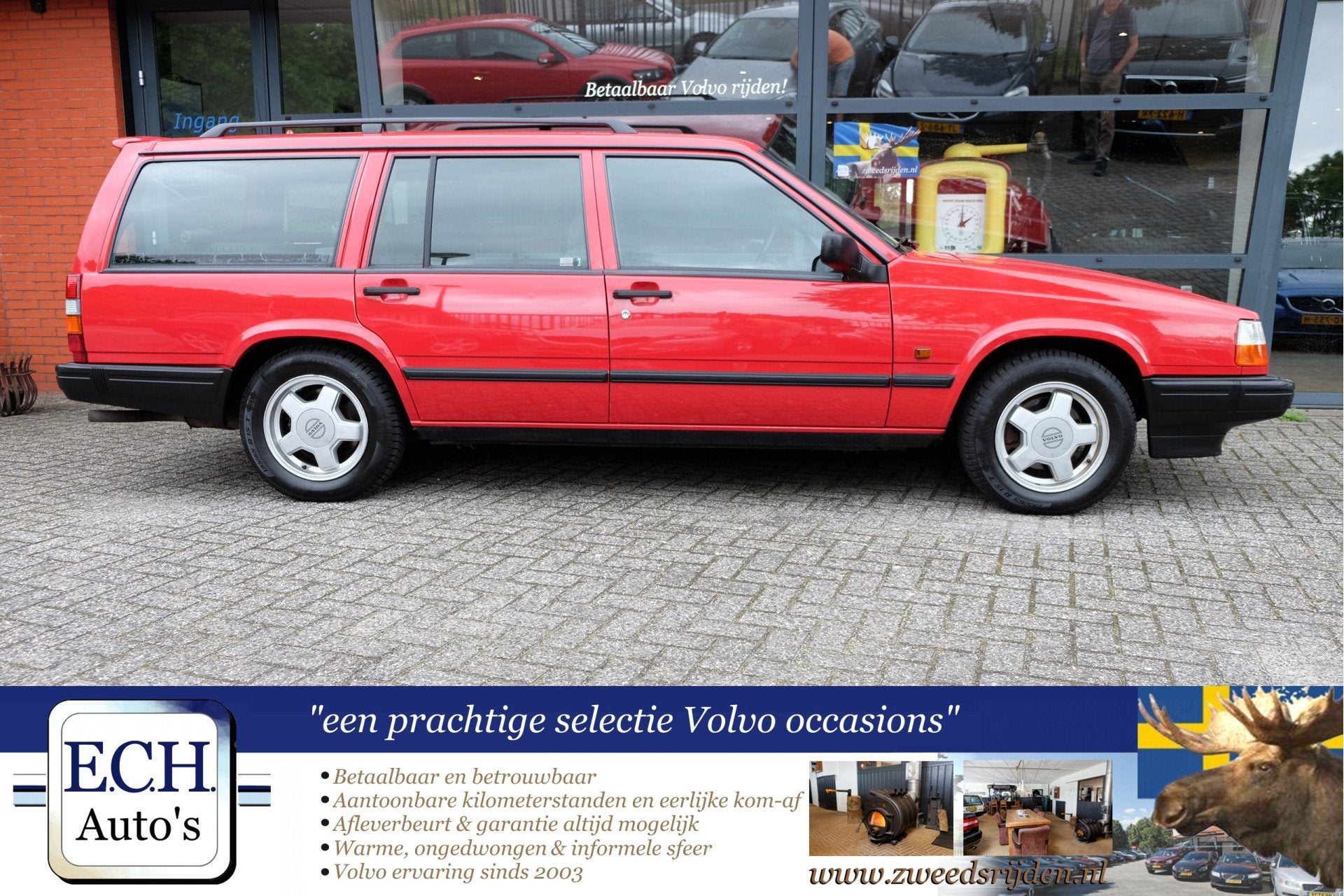 Volvo 940 2.3i Automaat Polar, Trekhaak, Leer (bj 1994), Auto's, Automaat, Zwart, Volvo, Rood