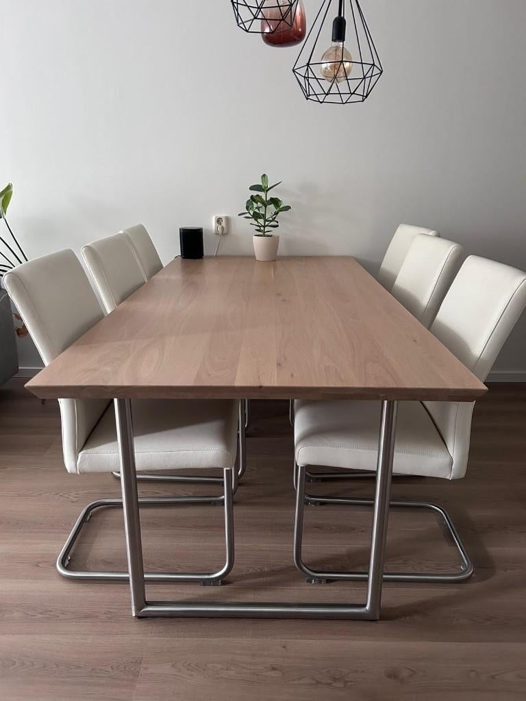 Eettafel stoelen, Huis en Inrichting, Stoelen, Ophalen, Gebruikt, Metaal, Vijf, Zes of meer stoelen