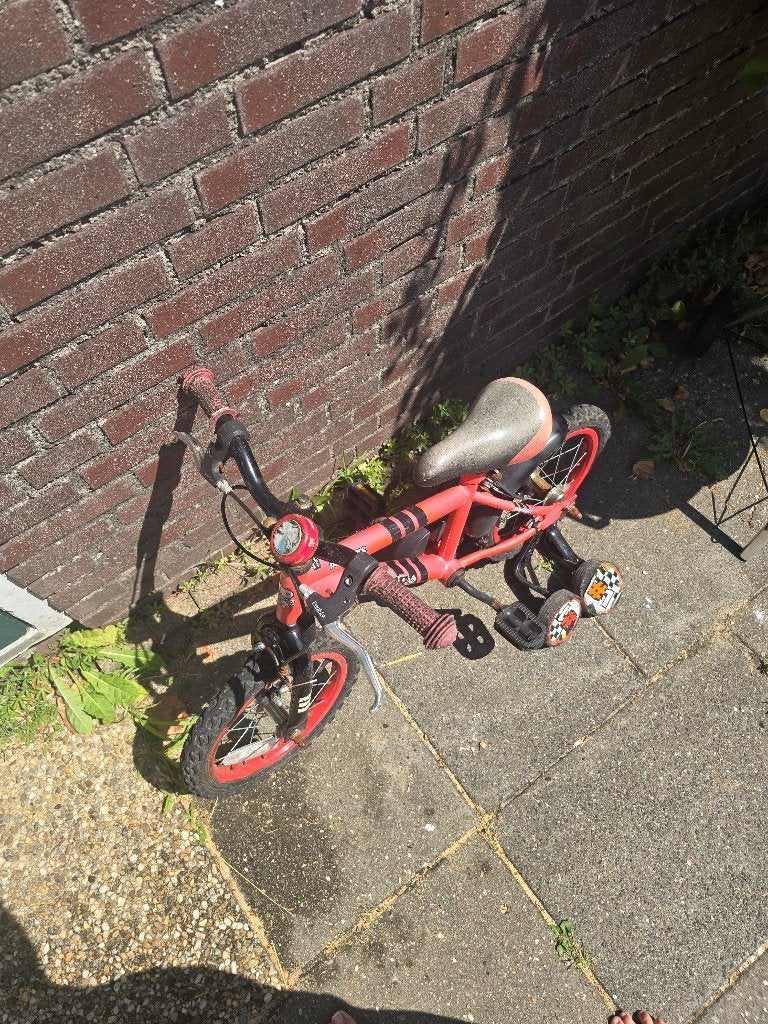 Kinderfiets 14 inch met zijwieltjes en handrem, Fietsen en Brommers, Ophalen, Gebruikt, 14 inch of minder, Handrem