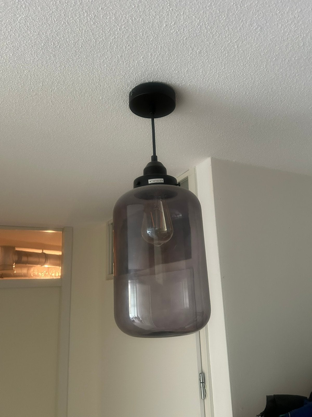 2 Hanglampen Juno, Ophalen, Zo goed als nieuw, Glas