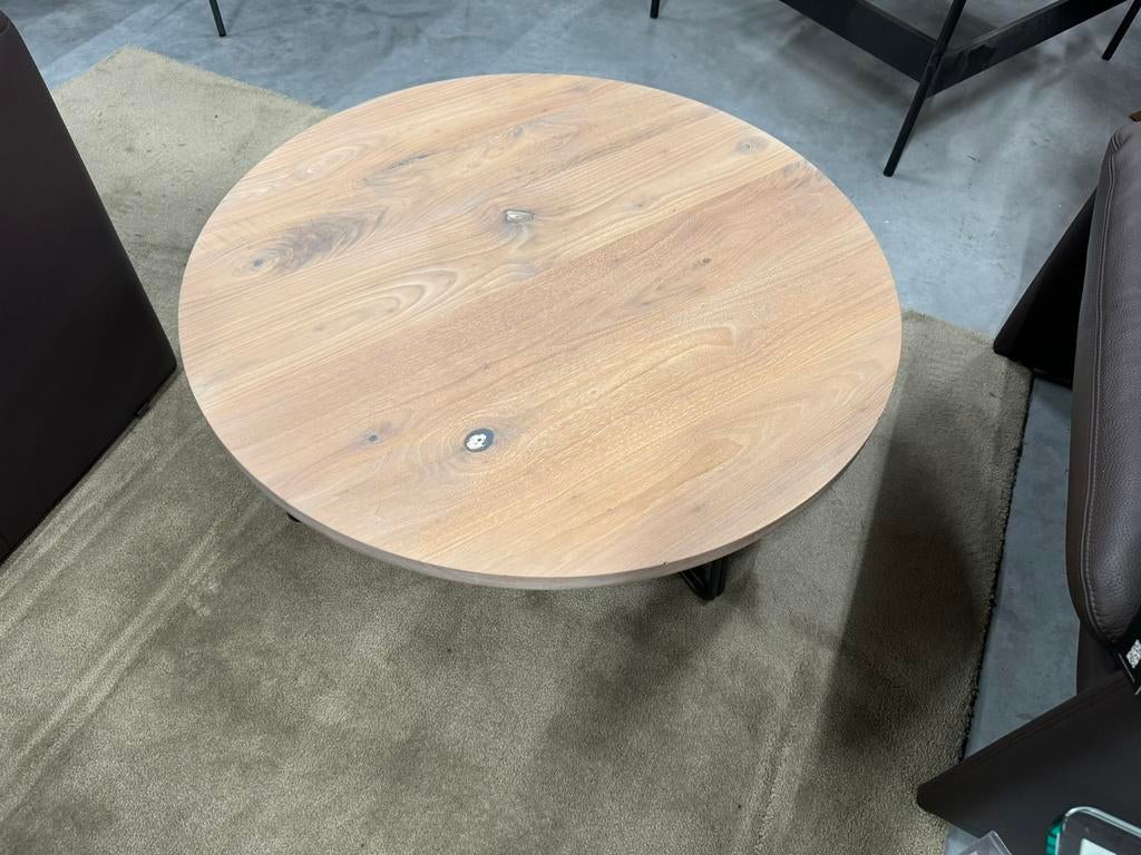 Showmodel Bert Plantagie Fuse Salontafel Noten Hout D90, 100 tot 150 cm, Zo goed als nieuw, Minder dan 50 cm, Bert Plantagie