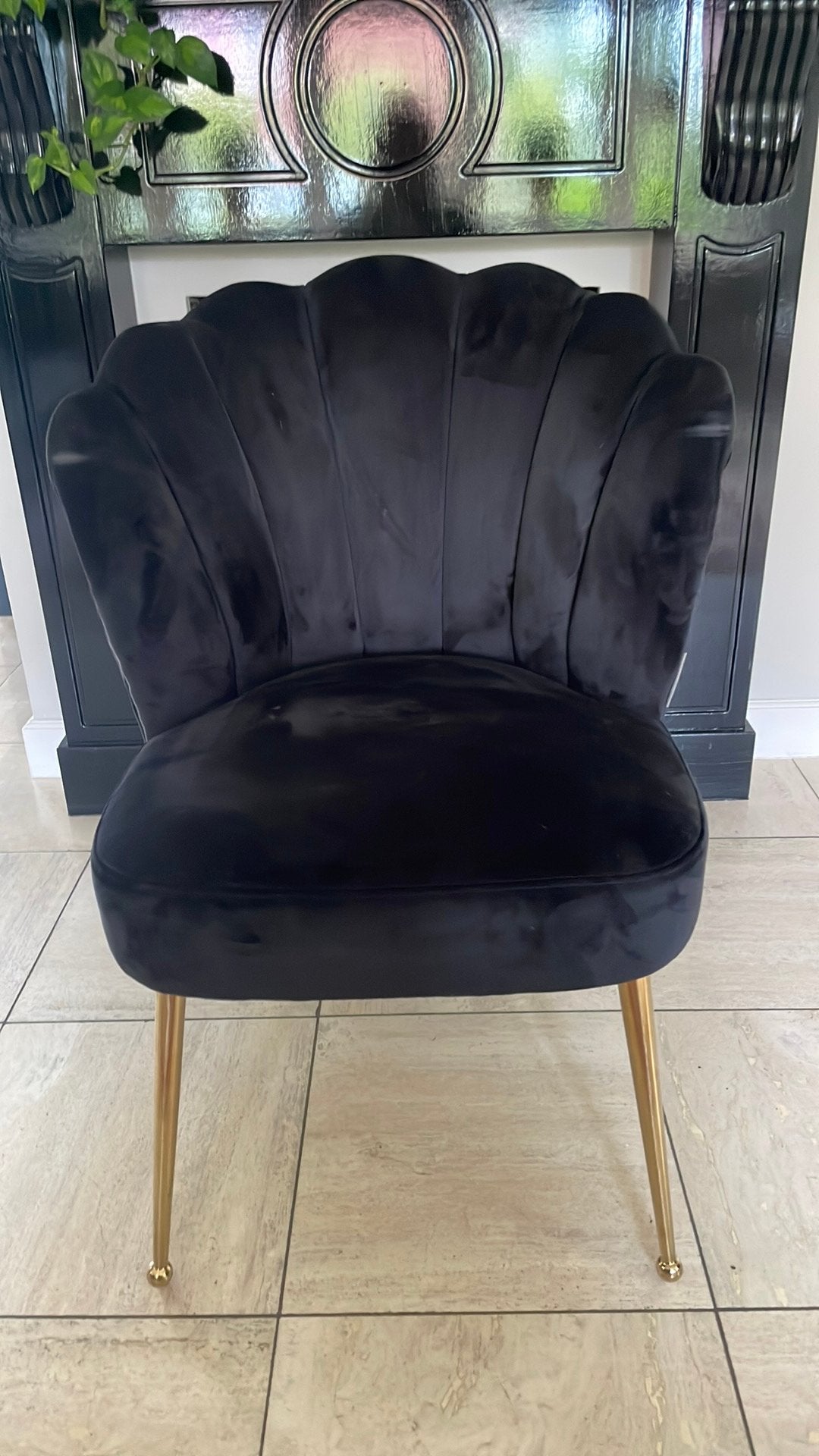 1 PIPPA EETKAMERSTOEL ZWART VELVET -  Richmond Interiors, Huis en Inrichting, Stoelen, Ophalen, Gebruikt, Overige kleuren, Stof