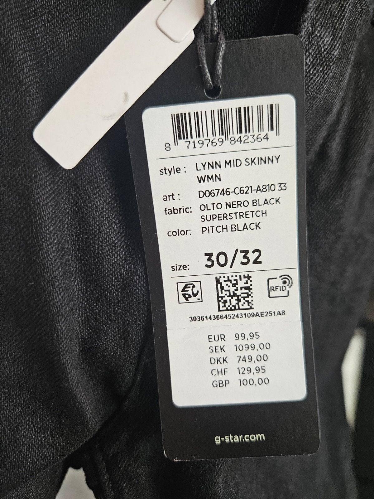 G-Star RAW Lynn Mid Skinny Jeans - Zwart, W30/L32, Zwart, Nieuw, Ophalen of Verzenden, W30 - W32 (confectie 38/40)