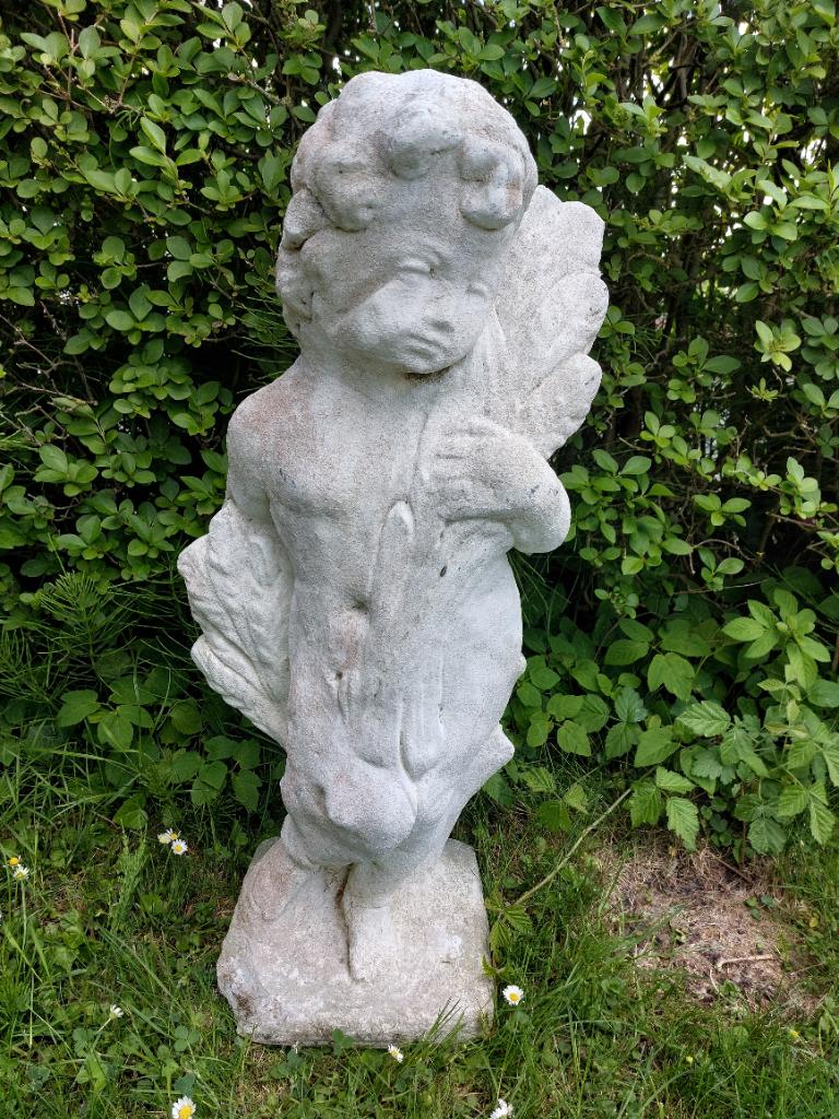 Tuinbeeld Engel, Ophalen, Gebruikt, Steen