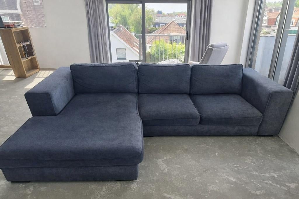 Room 108 bank denim style, Hoekbank, 300 cm of meer, Ophalen of Verzenden, Zo goed als nieuw