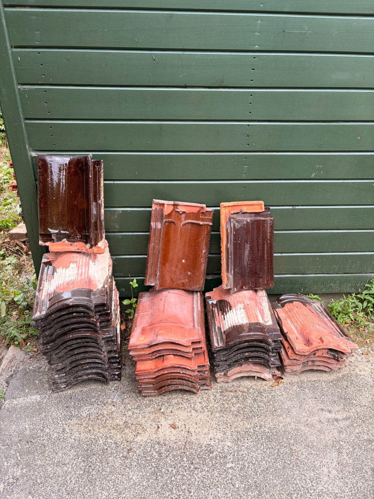 50x bruine geglazuurde oude dakpan, Ophalen, Zo goed als nieuw, 15 m² of meer, Dakpannen