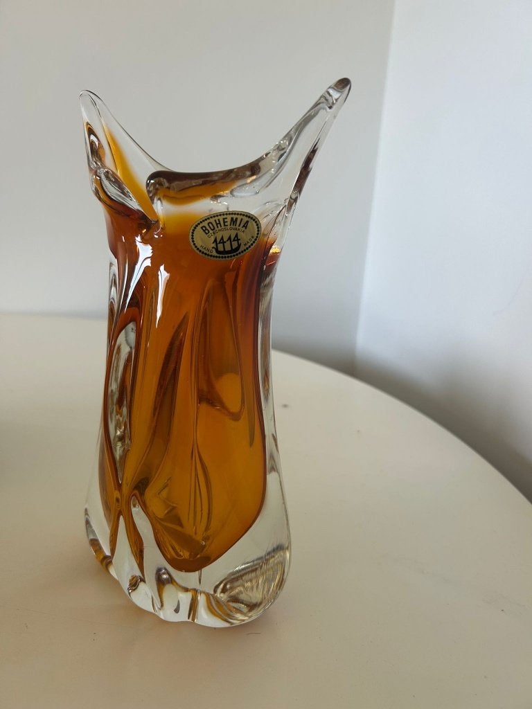 Bohemia Vaas Vintage, Ophalen of Verzenden