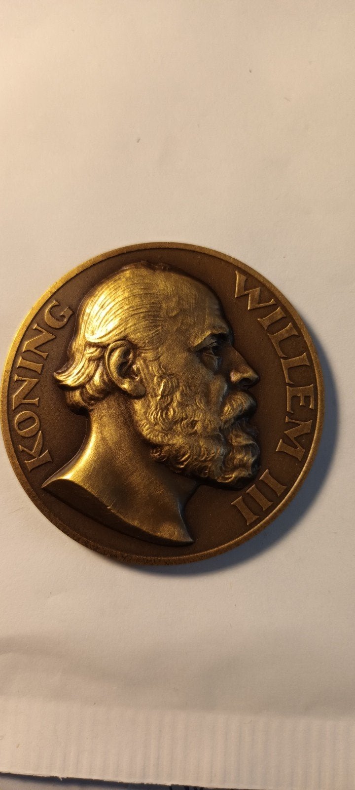 Bronzen herdenkingspenning Koning Willem III (1817-1890), Postzegels en Munten, Penningen en Medailles, Ophalen of Verzenden