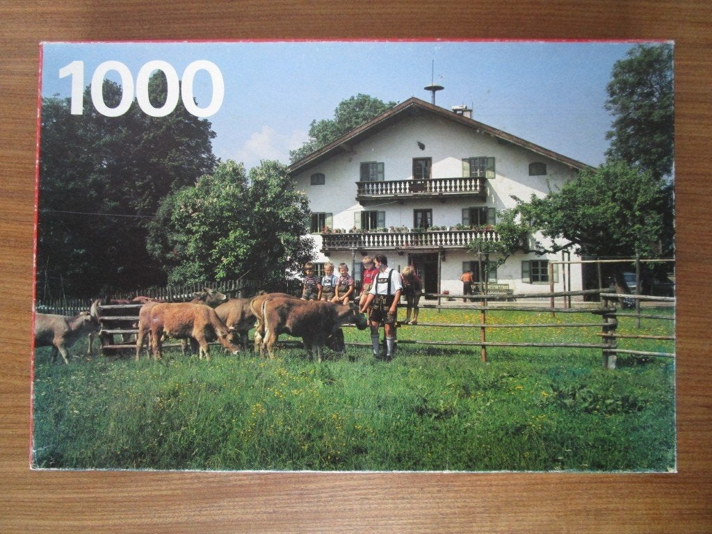 Nr.40: Puzzel van Upper Bavaria Duitsland 1000 stukjes Jigsa, Ophalen of Verzenden, 500 t/m 1500 stukjes, Gebruikt, Legpuzzel
