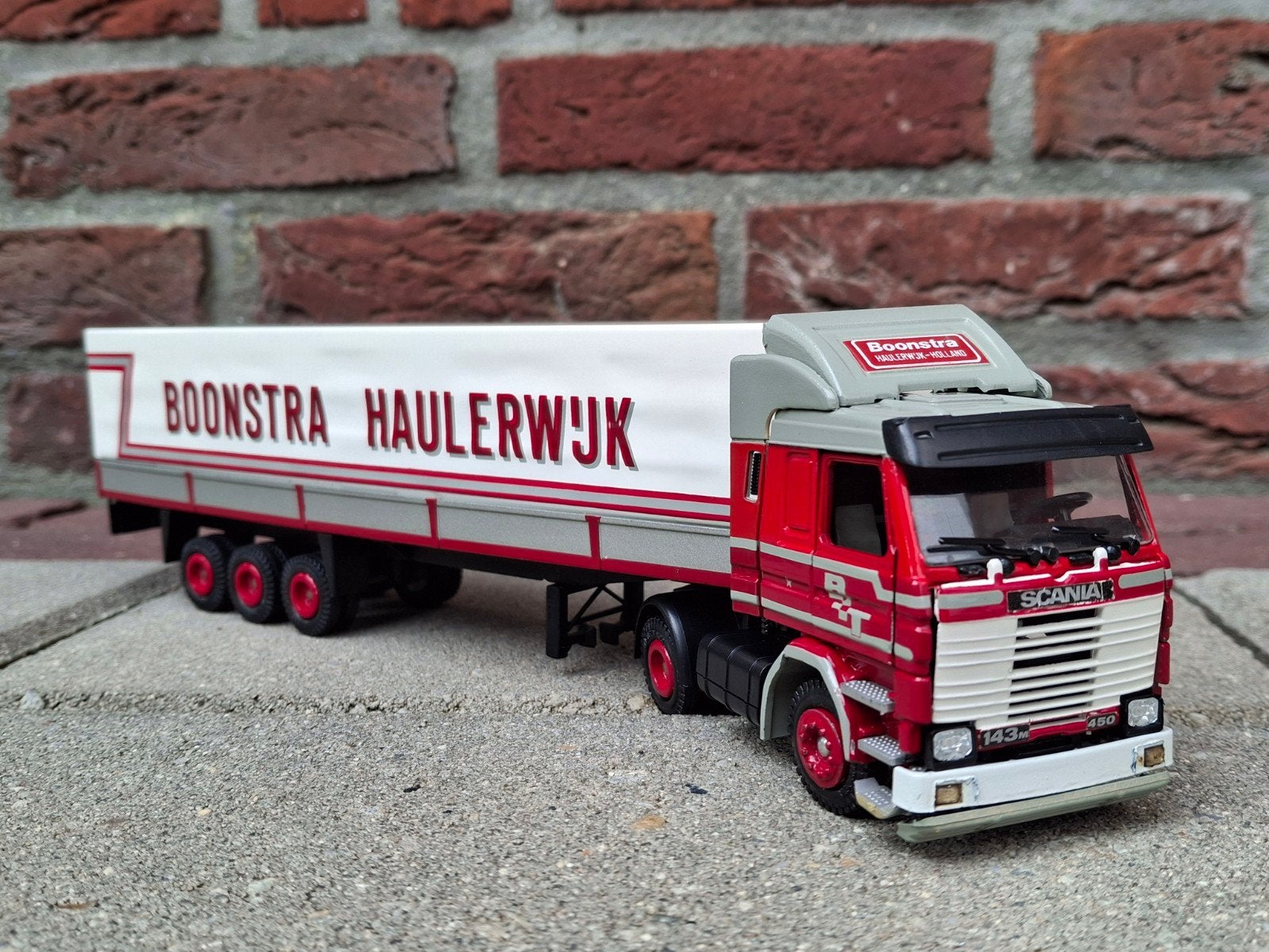 Tekno Scania 143M Boonstra Haulerwijk, Hobby en Vrije tijd, Ophalen of Verzenden, Zo goed als nieuw, Bus of Vrachtwagen, Tekno