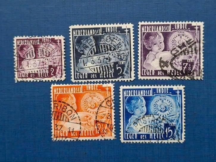 Postzegel NL Indie 1936 Serie Leger de Heils 12-08, Postzegels en Munten, Ophalen of Verzenden, Gestempeld, Nederlands-Indië