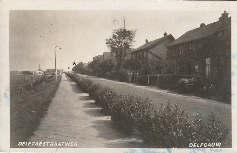 Delftgauw bij Delft Pijnacker  Delftsestraatweg  1951, Ophalen of Verzenden, 1940 tot 1960, Gelopen, Zuid-Holland