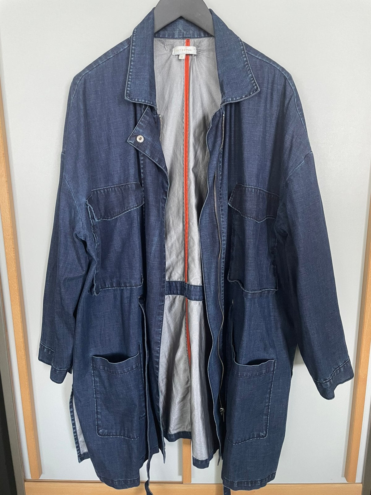 INTROPIA denim regenparka, Verzenden, Zo goed als nieuw, Maat 42/44 (L), Blauw