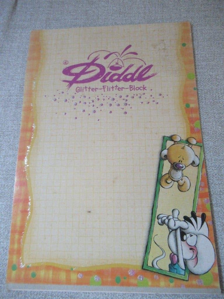 Diddl a5 GLITTER-FLITTER BLOK KAFT - no. 237, Verzamelen, Ophalen of Verzenden, Verschillende figuren, Gebruikt, Papier, Kaart of Schrift