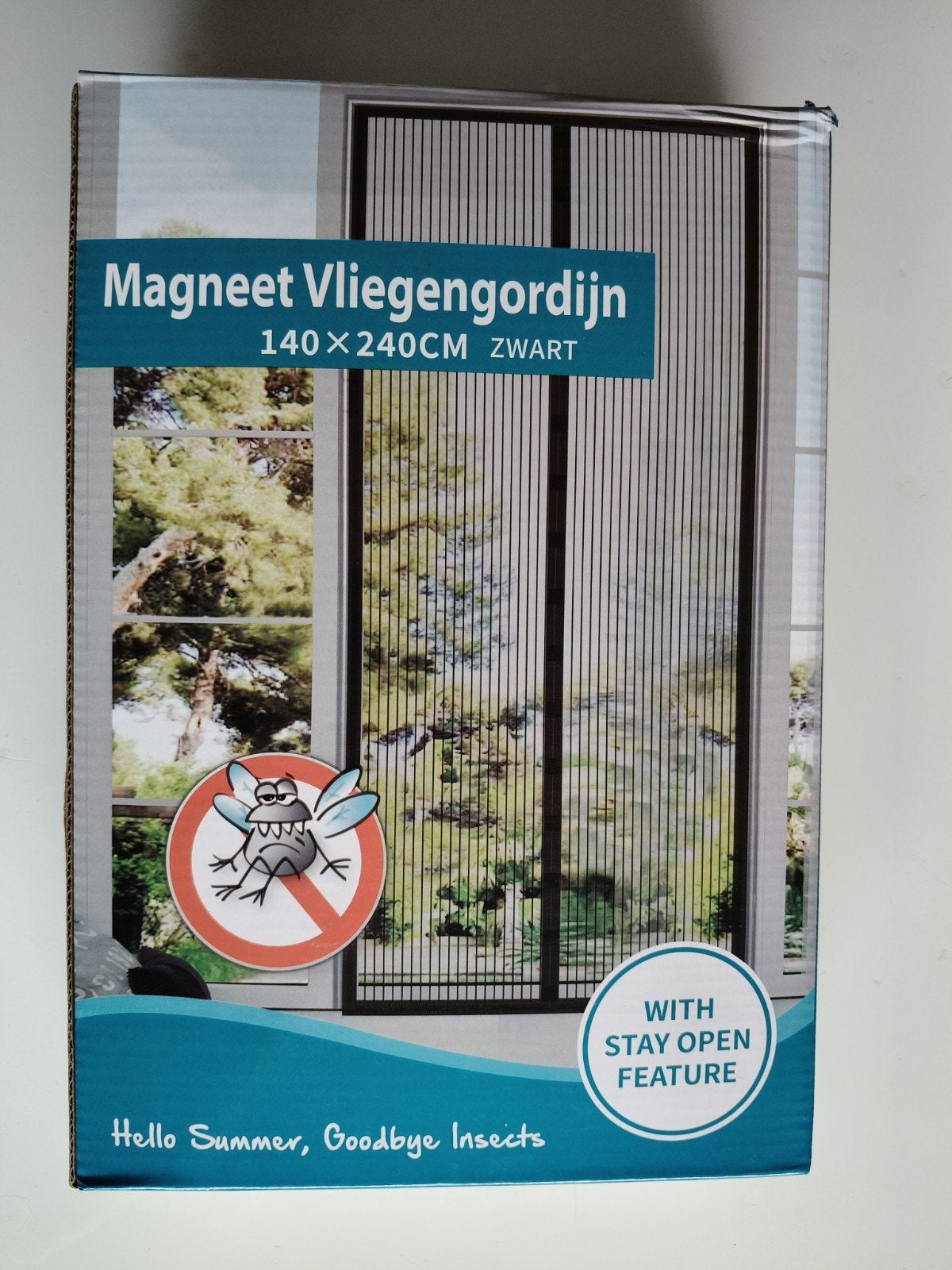 Magneet Vliegengordijn 140x240cm Zwart, Kunststof, Hordeur, Nieuw, Ophalen of Verzenden