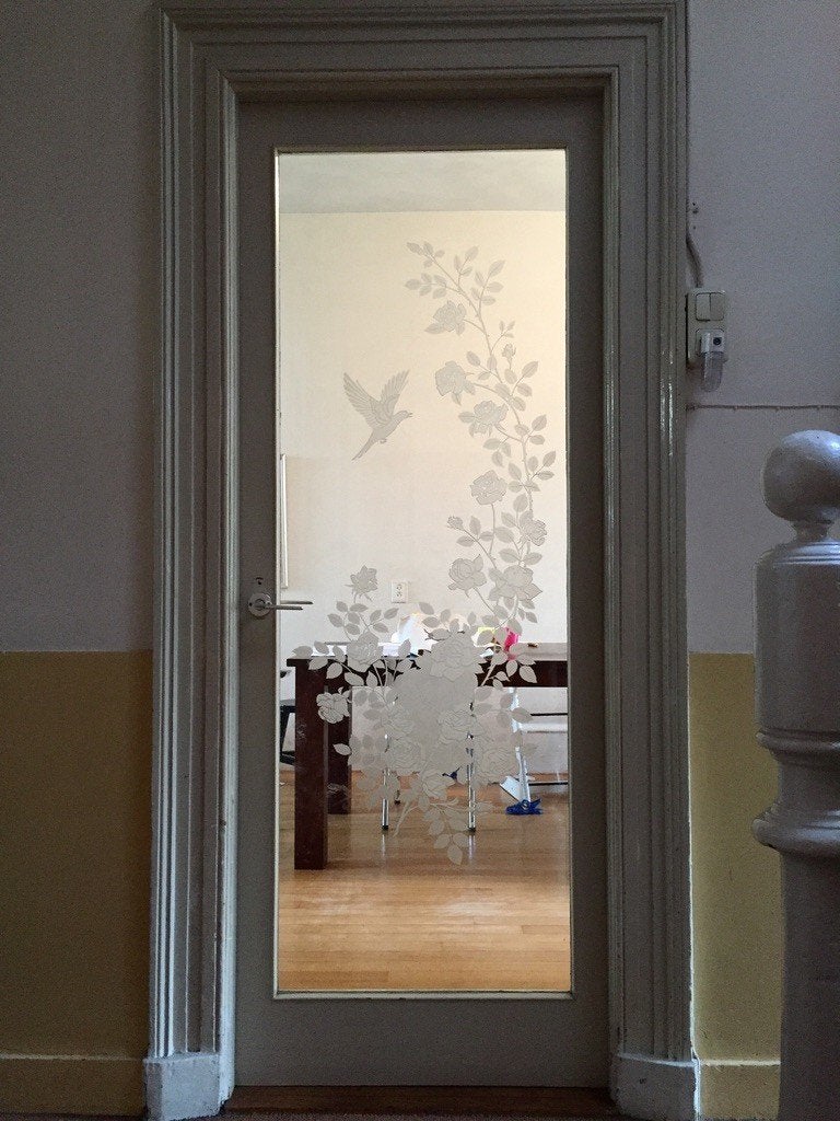 Antieke paneeldeuren met zandgestraald glas (1920-1930), Doe-het-zelf en Verbouw, Ophalen, Gebruikt, Minder dan 80 cm, Binnendeur