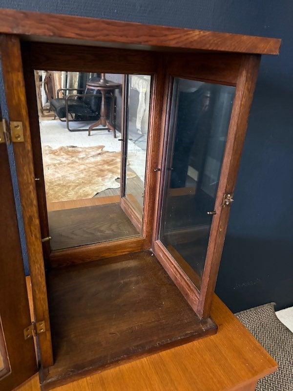 Vintage vitrine kastje - vierkant, Antiek en Kunst, Antiek | Meubels | Kasten, Ophalen