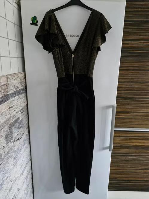 Zwart en glitter jumpsuit met rits Maat xl h, Kleding | Dames, Jumpsuits, Zwart, Maat 46/48 (XL) of groter, Onbekend, Ophalen of Verzenden