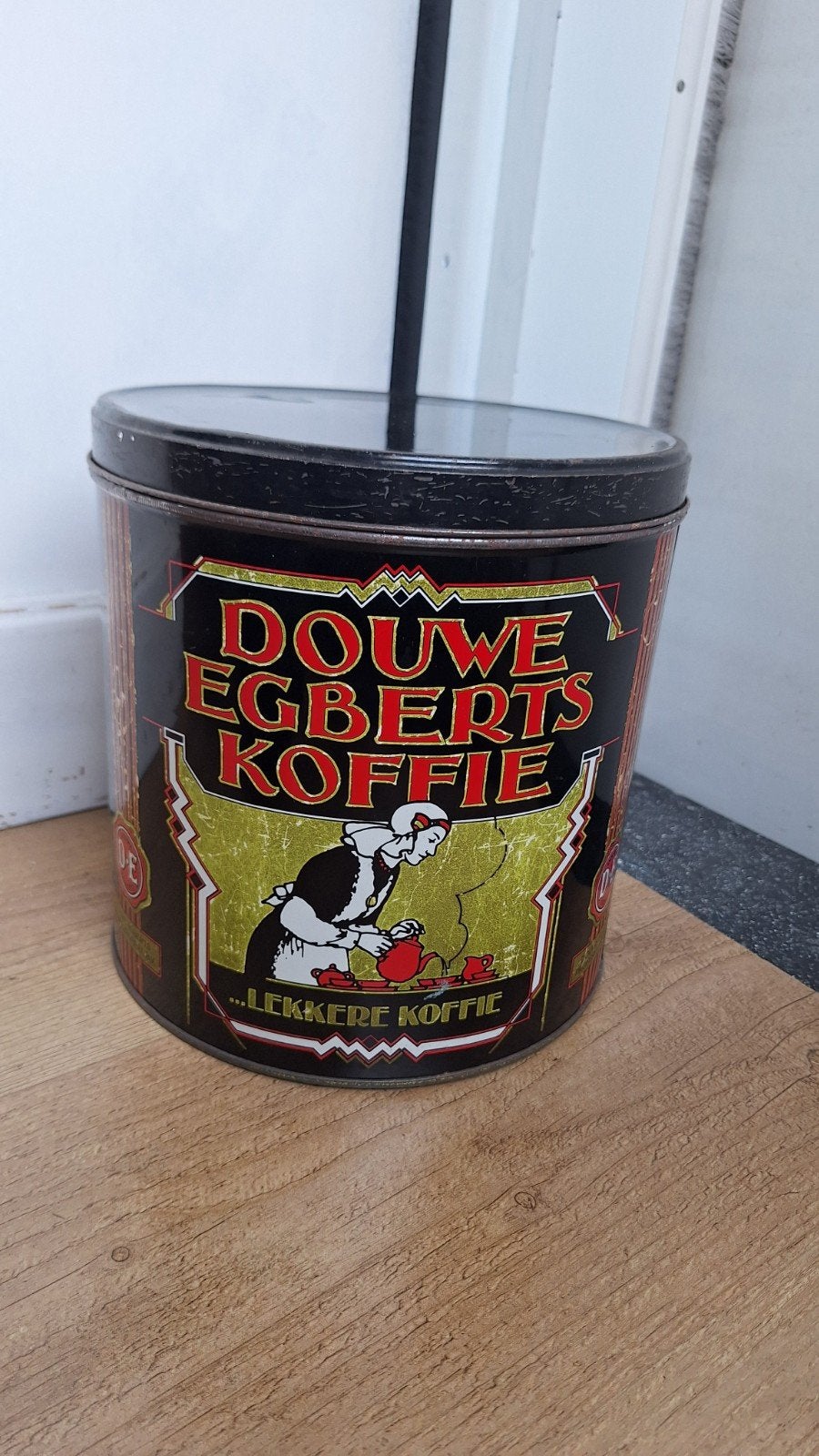 antieke winkelblik Douwe Egberts koffie, zie foto's, Ophalen of Verzenden, Gebruikt, Koffie, Douwe Egberts