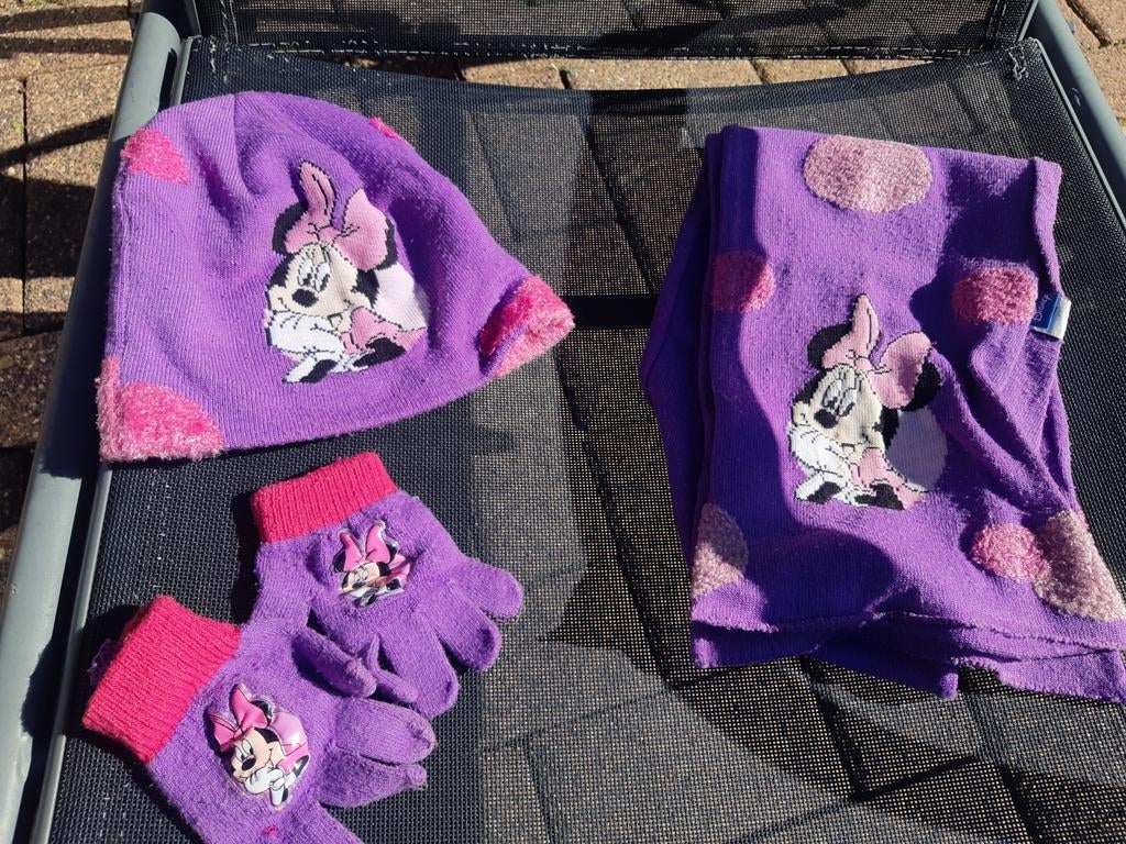 Minnie Mouse muts handschoenen en sjaal .Winterset disney, Disney, Gebruikt, Ophalen of Verzenden, Meisje