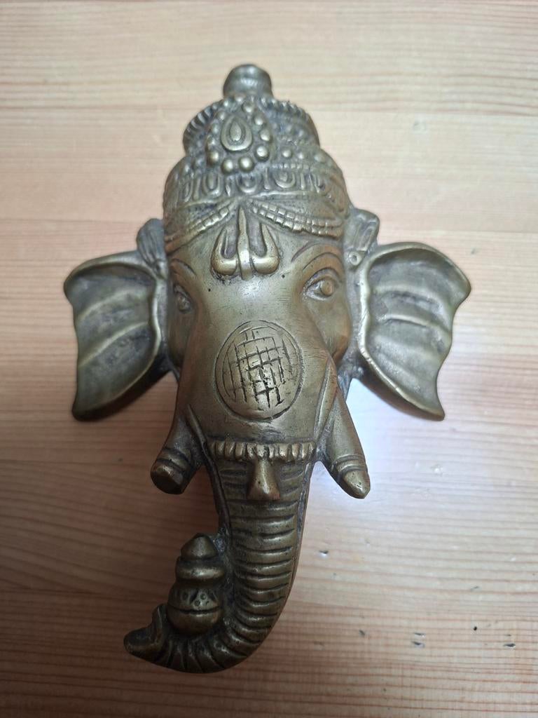 Vintage messing Ganesha beeldje - Hindoe god, Antiek en Kunst, Ophalen of Verzenden