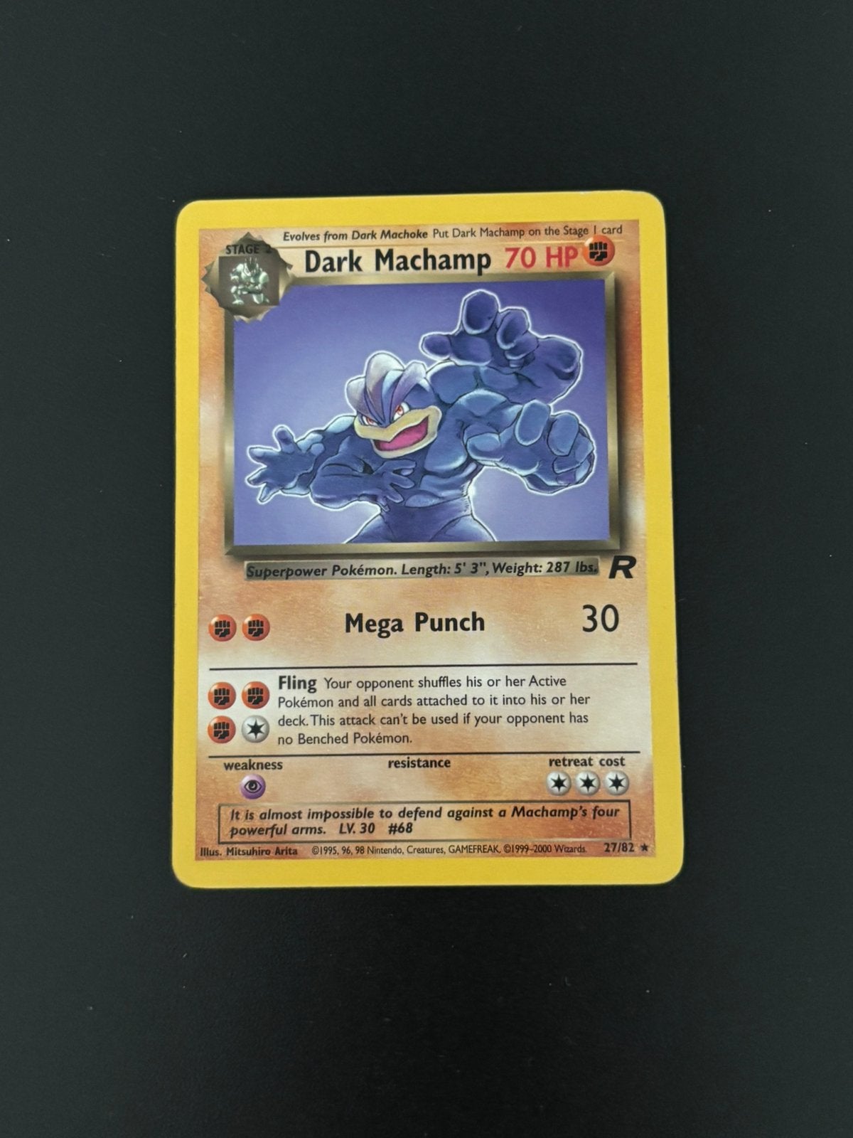 Dark Machamp 27/82 team rocket, Ophalen of Verzenden, Zo goed als nieuw