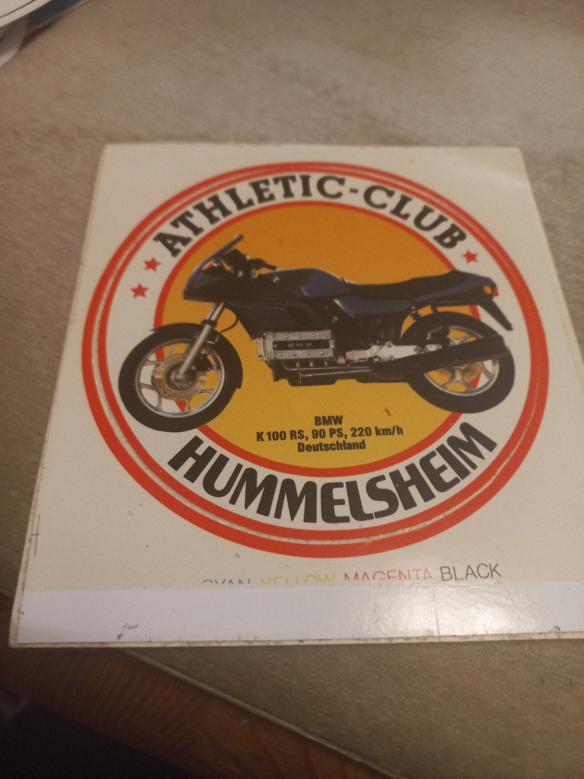 BMW K 100 RS Athletic-Club Hummelsheim sticker, Ophalen of Verzenden, Zo goed als nieuw